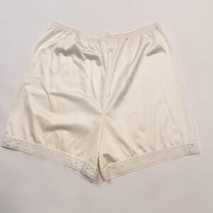 Vintage Vanity Fair Split Slip Womens Medium White Satin Nylon Lace Lingerie